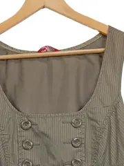 Vorschaubild 2 von EDC Damen Freizeitkleid Gr. 40 L Beige Gestreift Casual Baumwolle