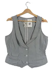 Vorschaubild 1 von Damen Weste Anzugweste Gr. 38 M Grau Baumwolle Casual