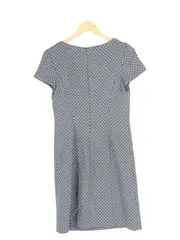 Vorschaubild 2 von Damen Etuikleid Gr. 36/S Blau Grafisch Business Kleid 91cm Länge