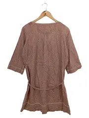 Vorschaubild 2 von Damen Blusenkleid Gr. 36/S Rosa Floral Tunikakleid Baumwolle