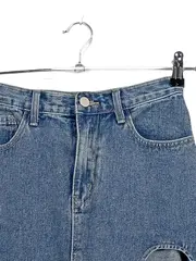 Vorschaubild 6 von Damen Jeansrock Blau XS Casual mit Schlitz Maxirock