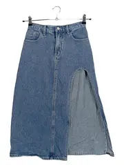 Vorschaubild 1 von Damen Jeansrock Blau XS Casual mit Schlitz Maxirock