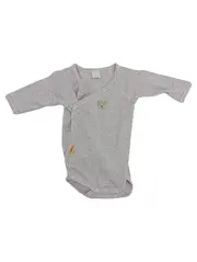 Vorschaubild 1 von Baby Body Wickelbody Gr. 56 Grau Rippstrick mit Teddy Applikation