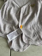 Vorschaubild 4 von Baby Body Wickelbody Gr. 56 Grau Rippstrick mit Teddy Applikation