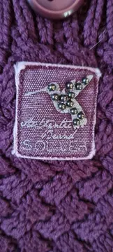 Vorschaubild 5 von Damen Strickschal mit Tasche Lila Baumwolle 190 cm Casual