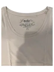 Vorschaubild 4 von EDC Damen T-Shirt Basic Beige Gr. 34/XS Baumwolle Kurzarm