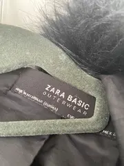 Vorschaubild 4 von Leichter Mantel Damen Schwarz Gr. 34/XS Casual Jacke Kapuze Fellbesatz