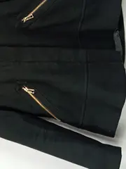 Vorschaubild 2 von Leichter Mantel Damen Schwarz Gr. 34/XS Casual Jacke Kapuze Fellbesatz
