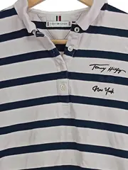Vorschaubild 2 von Damen Poloshirt Gestreift Blau Größe S Kurzarm