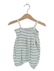 Vorschaubild 1 von Baby Strampler Einteiler Gr. 74 Weiß Blau Gestreift