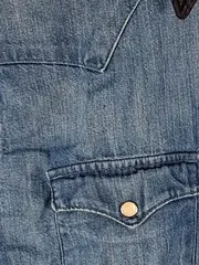 Vorschaubild 3 von Fresh Leaves Herren Jeanshemd Denim Western Gr. M Blau Karierter Kragen