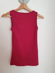 Vorschaubild 2 von Damen Unterhemd Gr. 34 Pink Basic Tank Top Baumwolle