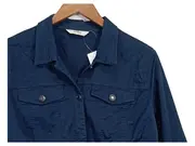 Vorschaubild 2 von Damen Jeansjacke Gr. 46 Blau Casual Baumwolle Stickerei