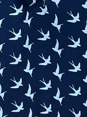 Vorschaubild 3 von Damen Bluse Vogelmuster Gr. 36 S Kurzarm Casual Blau