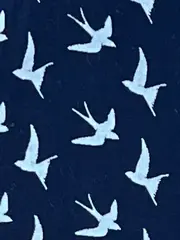 Vorschaubild 4 von Damen Bluse Vogelmuster Gr. 36 S Kurzarm Casual Blau