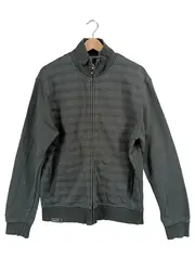 Vorschaubild 1 von Herren Sweatjacke Gr. L Kariert Grau Reißverschluss Baumwolle