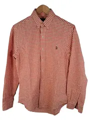Vorschaubild 1 von Hemd Herren Gr. S Slim Fit Karo Orange Weiß Langarm