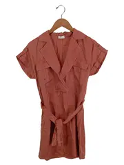 Vorschaubild 1 von Damen Wickelkleid Freizeitkleid Gr. 36/S Braun Lyocell Casual