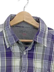 Vorschaubild 5 von Herren Freizeithemd Karo Kurzarm Lila Gr. M Baumwolle Casual