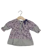 Vorschaubild 5 von Baby Mädchen Kleid Blumenmuster Gr. 60/62 Lila Baumwolle