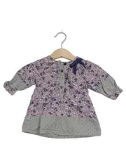 Vorschaubild 1 von Baby Mädchen Kleid Blumenmuster Gr. 60/62 Lila Baumwolle
