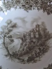 Vorschaubild 2 von Dekoschale Porzellan Schloss Motiv Klassisch Weiß 13cm