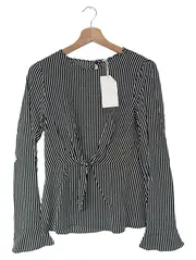 Vorschaubild 1 von Damen Bluse S Gestreift Mehrfarbig Langarm Rüschen