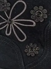Vorschaubild 2 von Mädchen Stiefelette Gr. 27 Schwarz Blumen Stickerei