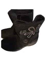 Vorschaubild 5 von Mädchen Stiefelette Gr. 27 Schwarz Blumen Stickerei