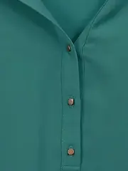 Vorschaubild 4 von Damen Bluse Langarm Petrol Uni Gr. 34 XS Polyester Casual