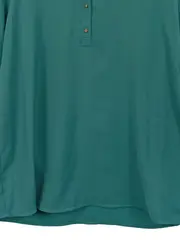 Vorschaubild 3 von Damen Bluse Langarm Petrol Uni Gr. 34 XS Polyester Casual