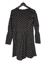 Vorschaubild 2 von Kinder Freizeitkleid Gr. 134 Schwarz gepunktet Casual Baumwolle