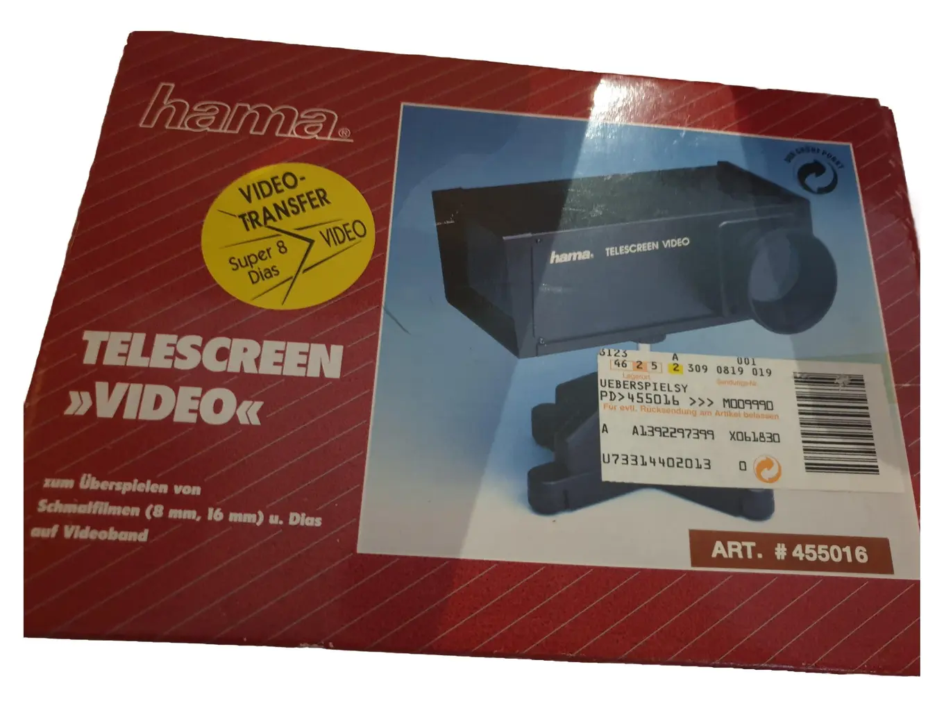 HAMA Telescreen Video 455016 Dia Projektor Super 8 Dias Video Transfer Schwarz
