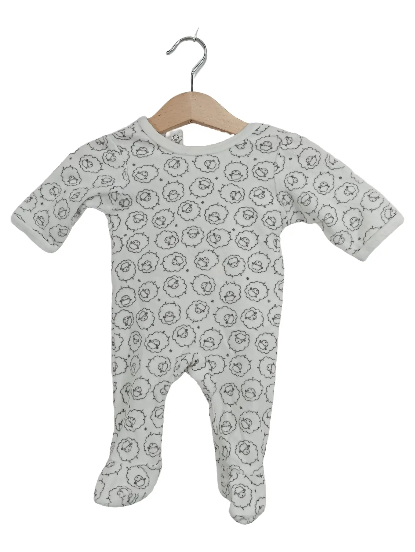 VERTBAUDET Baby Schlafanzug Strampler Gr. 56 Weiß Schafmuster