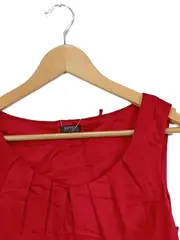 Vorschaubild 2 von Damen Bluse Gr. 38 M Rot Elegant Ärmellos Festlich