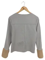 Vorschaubild 2 von Damen Langarmshirt Grau Gr. 36/S mit Fellmanschetten Casual Modern