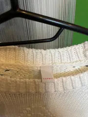 Vorschaubild 2 von Strickpullover Mädchen Gr. 134 Weiß Lochmuster Baumwolle
