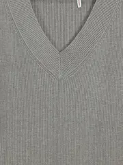 Vorschaubild 3 von Damen Pullunder Strickweste V-Ausschnitt Gr. 44 Grau Basic