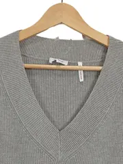 Vorschaubild 2 von Damen Pullunder Strickweste V-Ausschnitt Gr. 44 Grau Basic