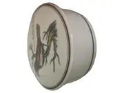 Vorschaubild 1 von Dekodose Porzellan Vogel Motiv Weiß Rund 11cm Ø 6cm H