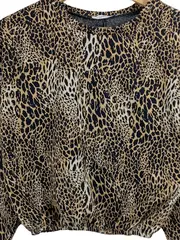 Vorschaubild 2 von Trafaluc Damen Langarmshirt Leopardenmuster Crop Top Gr. S Braun