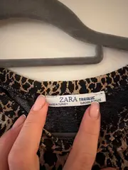 Vorschaubild 4 von Trafaluc Damen Langarmshirt Leopardenmuster Crop Top Gr. S Braun