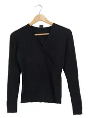 Vorschaubild 1 von Black Label Damen Pullover Wickeloptik Schwarz Gr. 32/XXS