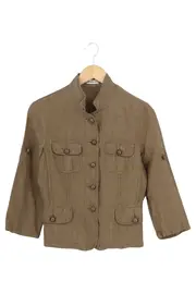 Vorschaubild 1 von Damen Leinen Blazer Gr. 36/S Braun Klassisch Vintage Jacke