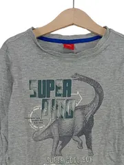 Vorschaubild 3 von Langarmshirt Kinder Gr. 128 Grau Drache Tiermotiv Baumwolle