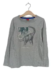 Vorschaubild 1 von Langarmshirt Kinder Gr. 128 Grau Drache Tiermotiv Baumwolle