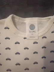 Vorschaubild 2 von Baby Body Langarm Gr. 62 Weiß Autos Muster Bio Organic