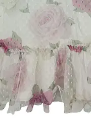 Vorschaubild 4 von Mädchen Festliches Kleid Blumenmuster Tüll Weiß Gr. 104