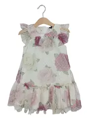 Vorschaubild 1 von Mädchen Festliches Kleid Blumenmuster Tüll Weiß Gr. 104