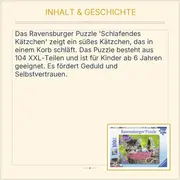 Vorschaubild 3 von Puzzle XXL 100 Teile Schlafendes Kätzchen im Korb ab 6+